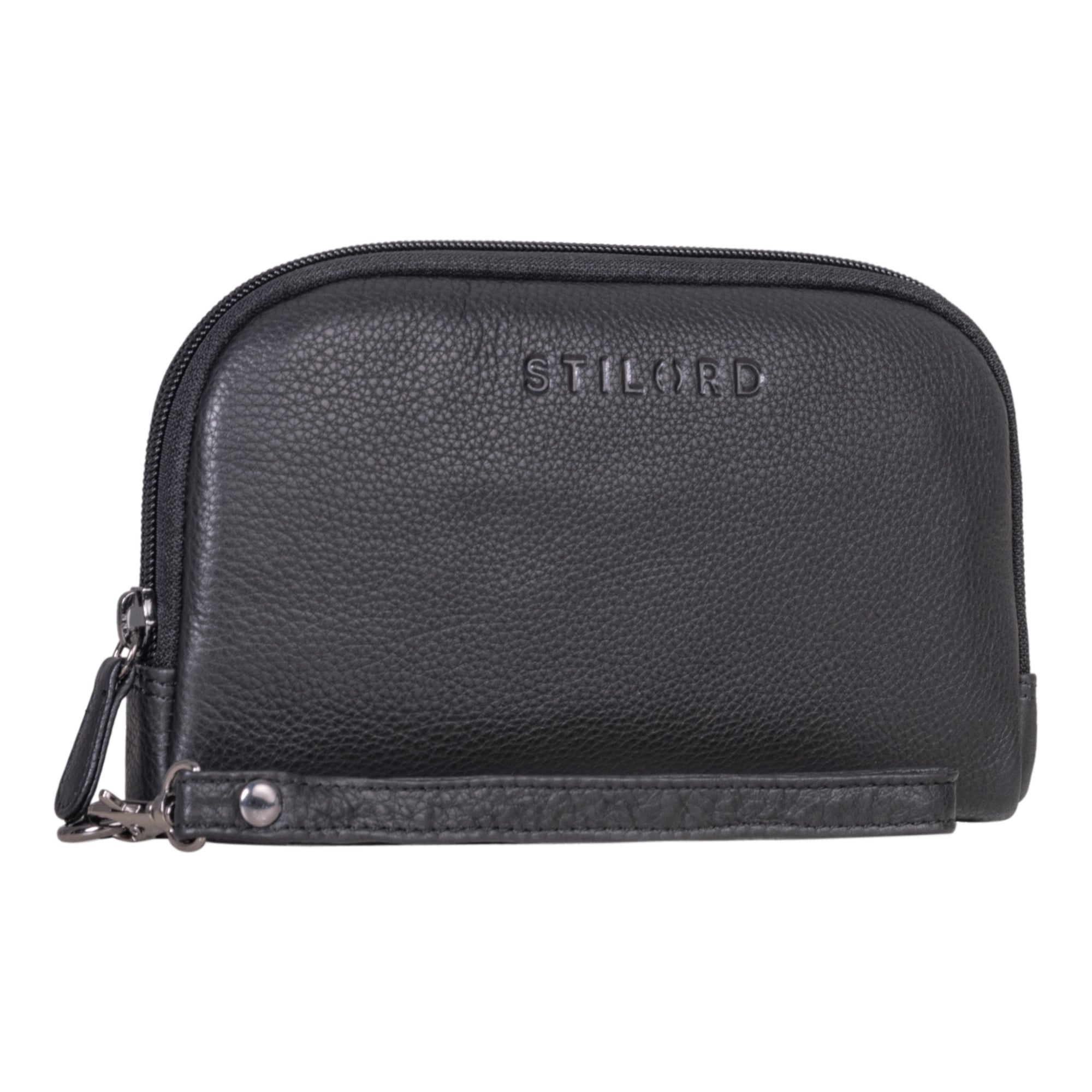 Schwarze Clutch Damen Leder