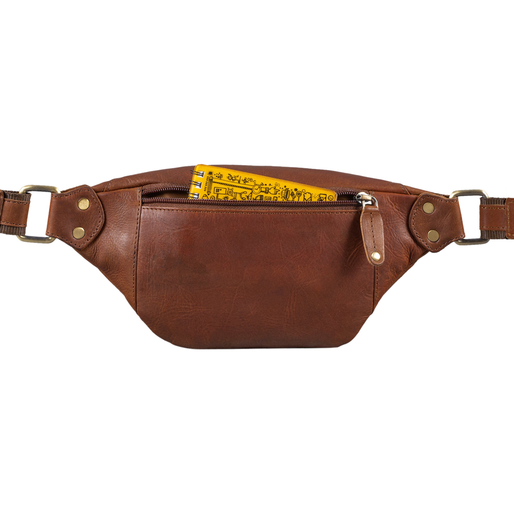 Elegante Echtleder Leder Hüfttasche braun