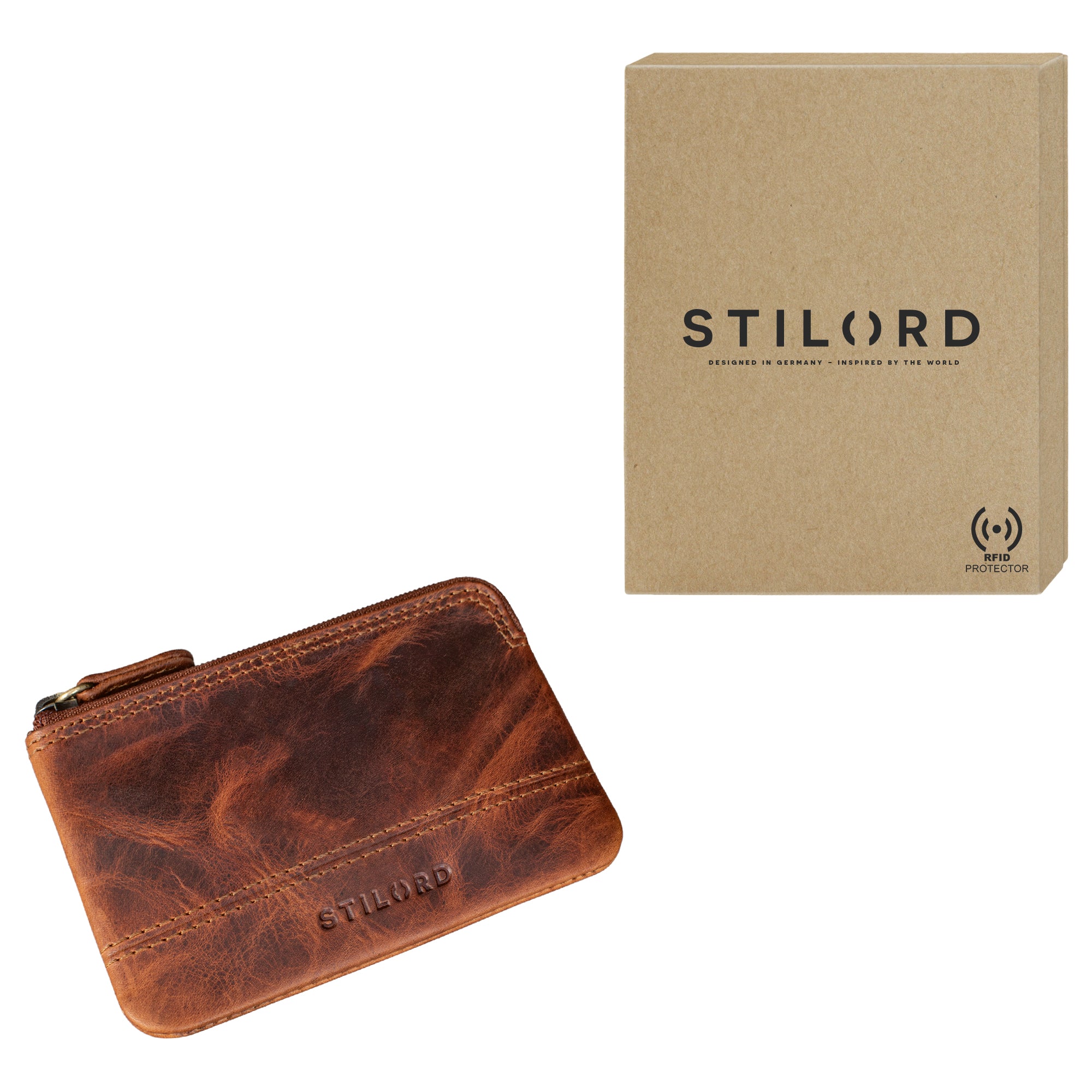 Etui Schlüssel Herren Leder braun