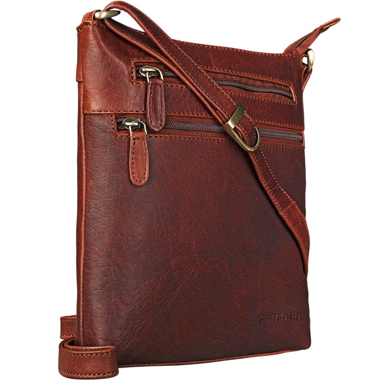 Vintage Damentasche Leder dunkel braun