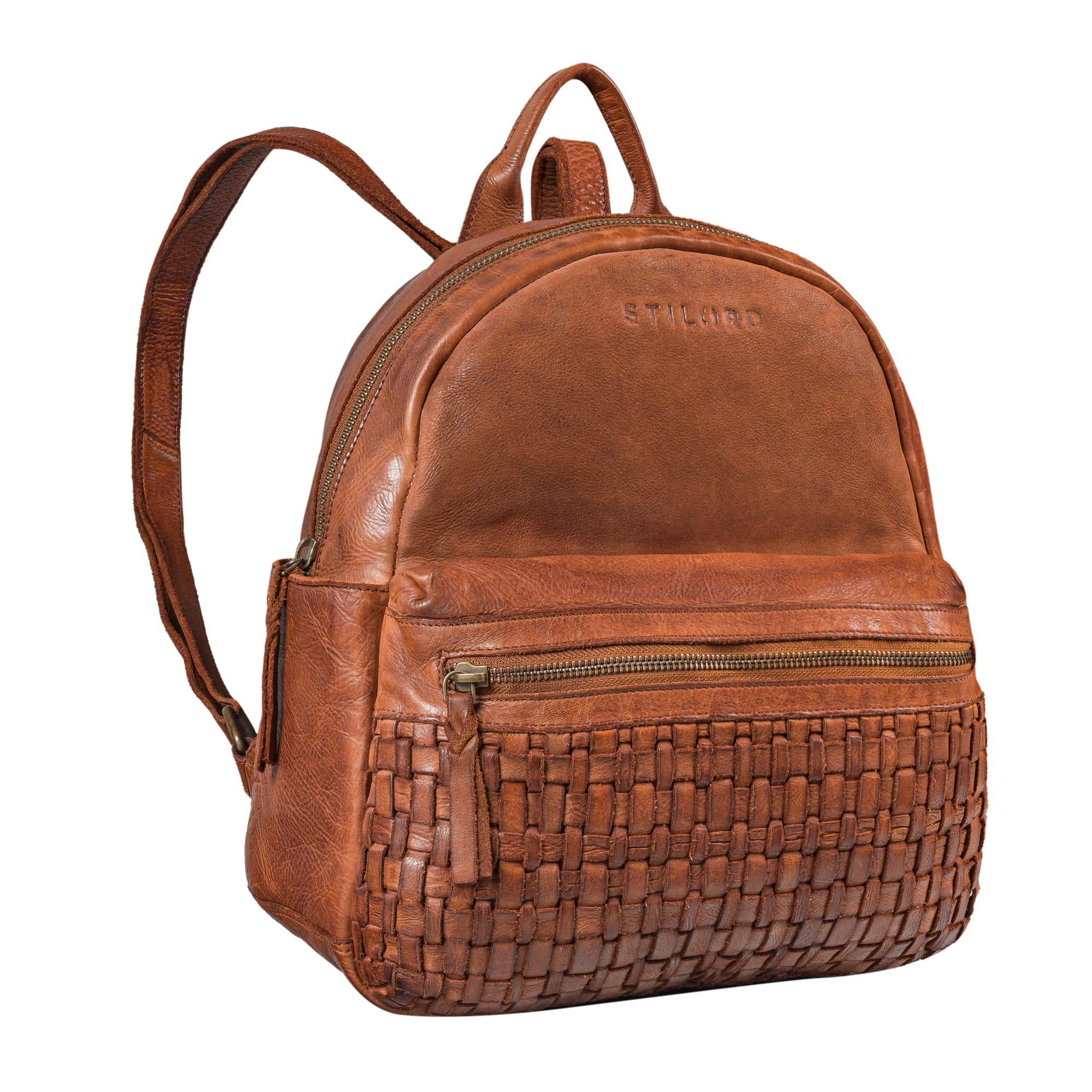 Mini Tagesrucksack aus Echtleder im Retro-Stil – Geflochtenes Design für trendbewusste Damen