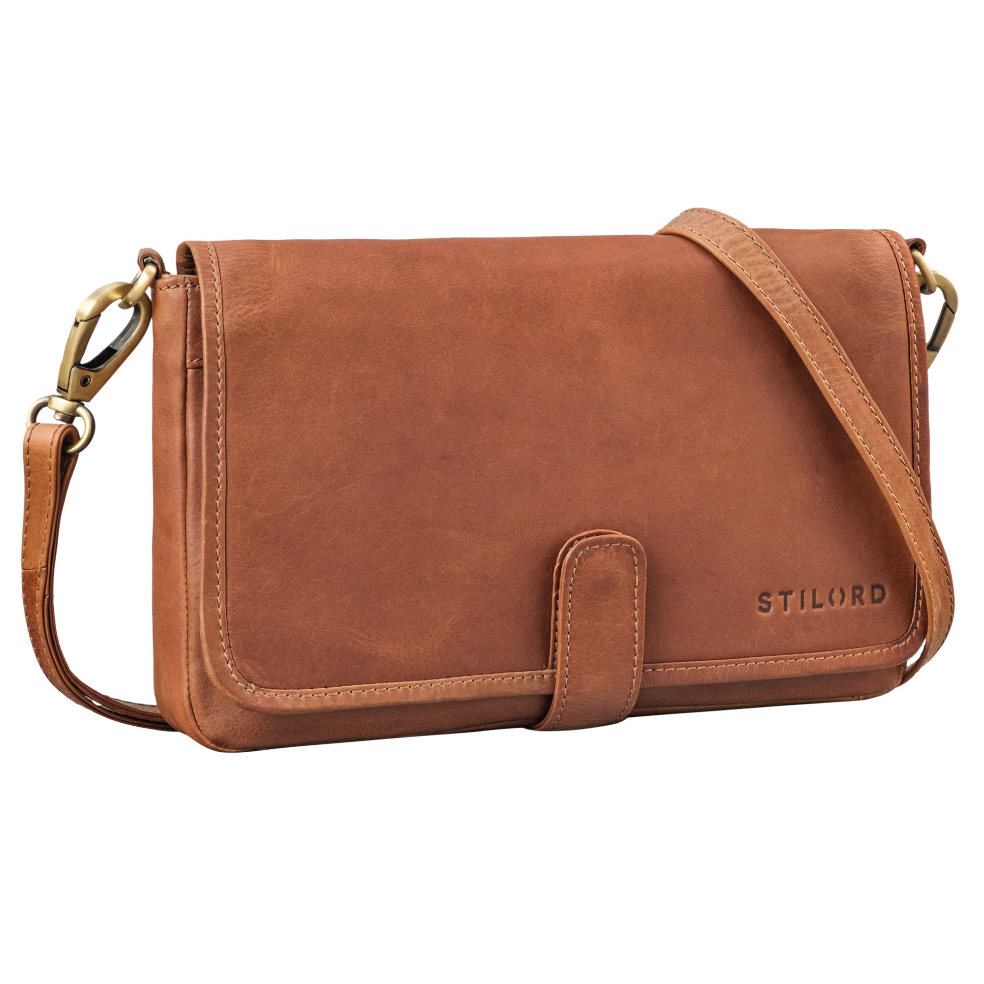 Braune Kleine Umhängetasche Damen Leder