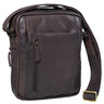 "Irving" Bolsa Vintage de Cuero Marrón Pequeña para Hombro 10.1"