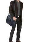 Klassische Leder Aktentasche mit 14 Zoll Laptopfach Notebookfach