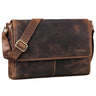 "Oskar" Bolso De Cuero Auténtico 15" Portátil Tipo Messenger Hombre