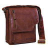 „Pete“ Bandolera De Cuero Hombre Pequeña Vintage Messenger Bag