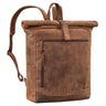 "Lutz" Mochila XL Rolltop de Cuero para Hombre con Laptop 16-17,3"