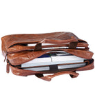 Schultertasche Leder mit Henkel cognac braun