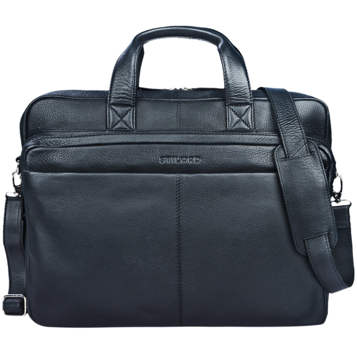 Schwarze Leder Businesstasche fürs Büro Laptopfach
