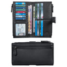 Portemonnaie Leder Damen schwarz