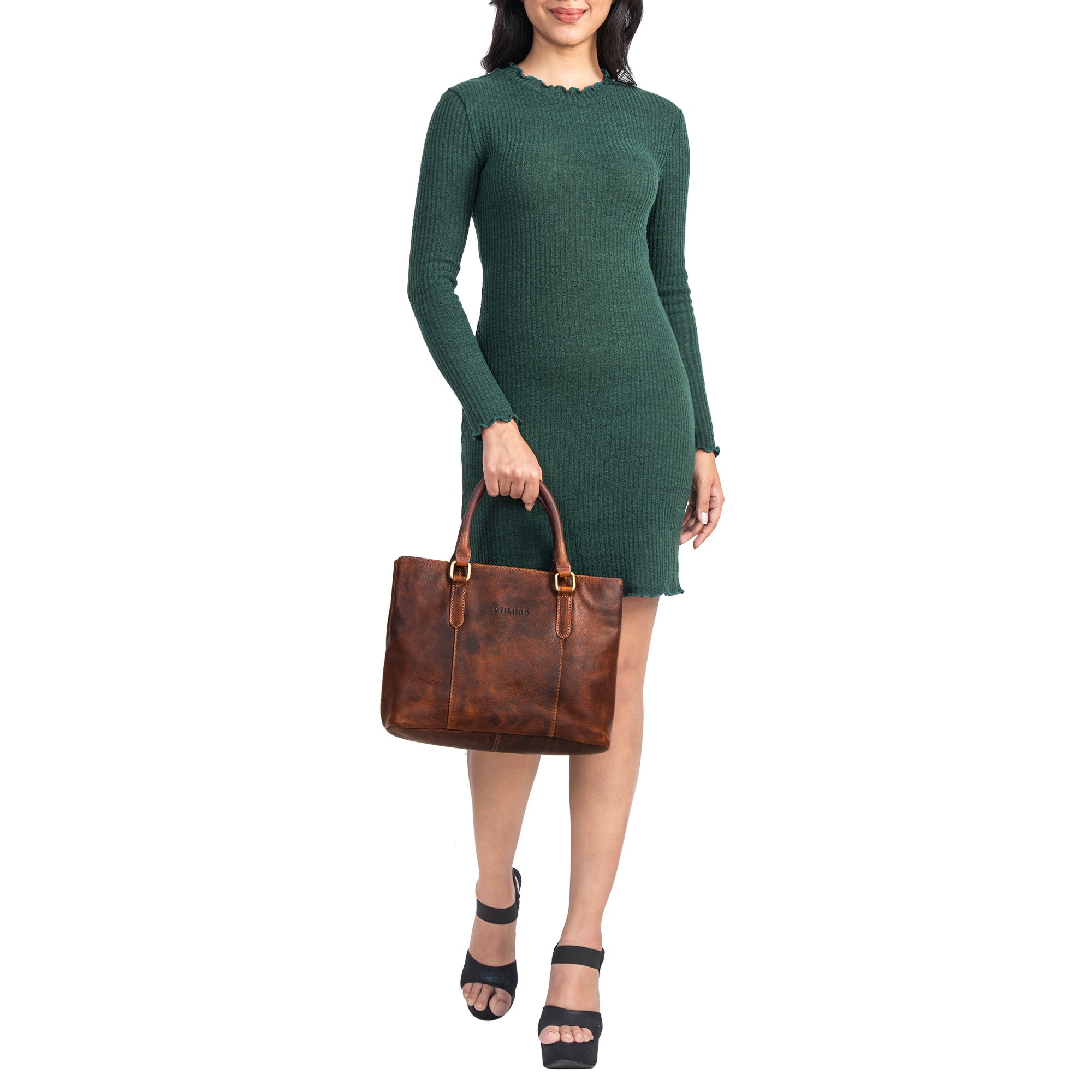 Damentasche zum Umhängen Leder Vintage braun