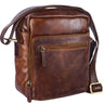 "Nathan" Pequeña Bolsa de Cuero para Hombre Marrón Vintage Bandolera