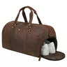 "Ventura" Bolsa de Viaje Grande de Cuero para Hombre Weekender 40L con Compartimento para Zapatos