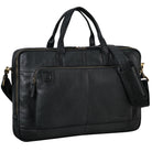 Laptoptasche Leder schwarz aus der schrägen Frontalperspektive