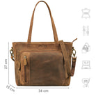 braune Shopper-Handtasche für Damen aus Leder