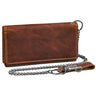 "Leonidas" Cartera Hombre Cuero con Cadena Protección RFID Vintage