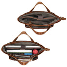 braune Damen-Schultertasche aus Leder