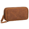 „Fiore“ Estuche De Cuero Vintage Con Cremallera Porta Plumas Y Estuche