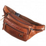 "Robin" Premium Riñonera Cuero Hombre Vintage con 6 Cremalleras para Smartphone Viaje Festival
