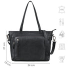 große Leder Handtasche für Damen in schwarz