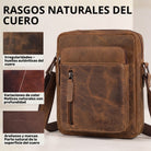 Kleine Dain Schultertasche aus bergamo-braunem Vollleder, Fronttasche mit Reißverschluss, sichtbare Lederstruktur und STILORD-Prägung